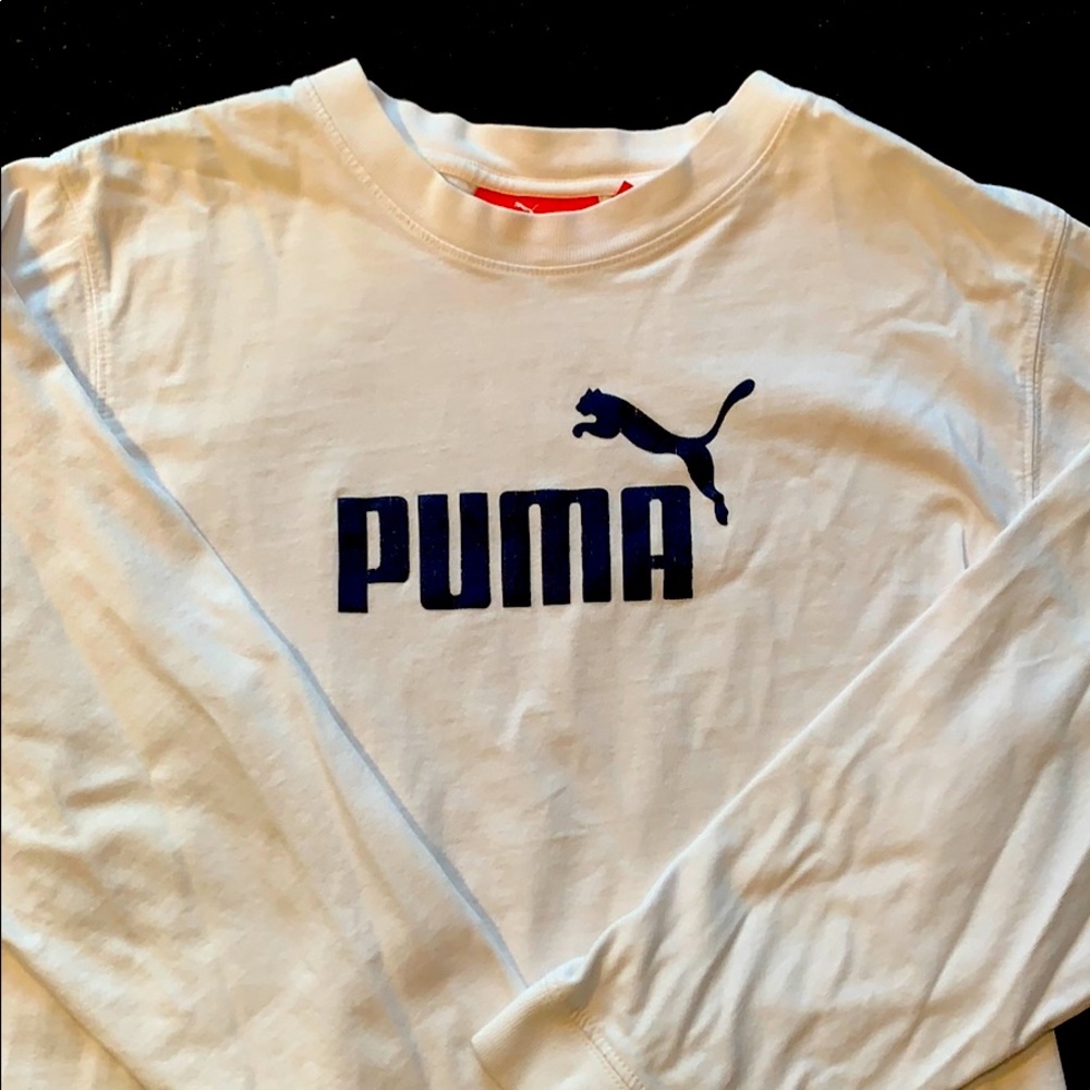 White puma tshirt size L boys